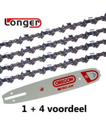 1 + 4 combinatie set 30cm 3/8"LP 1,3mm Oregon (44E)